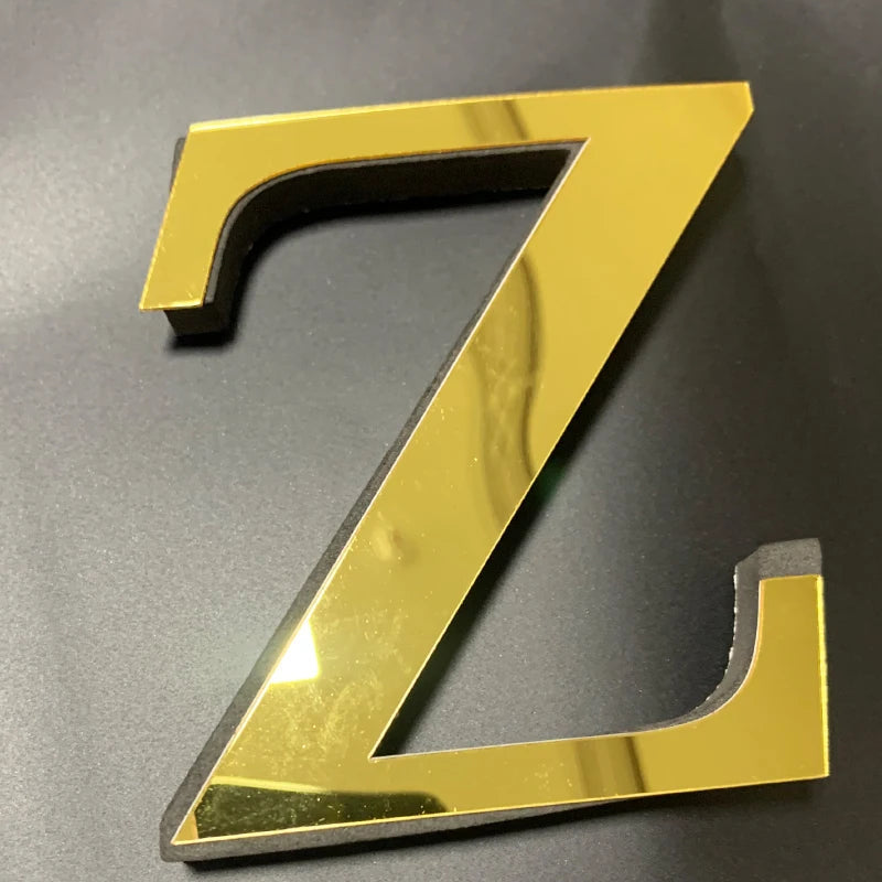 Gold English Letters Mirror 3D Wall Sticker Home Decoration Festival Party Wedding Decor Acrylic Mural Peel & Stick Wallpaper Quick Pick Grocers